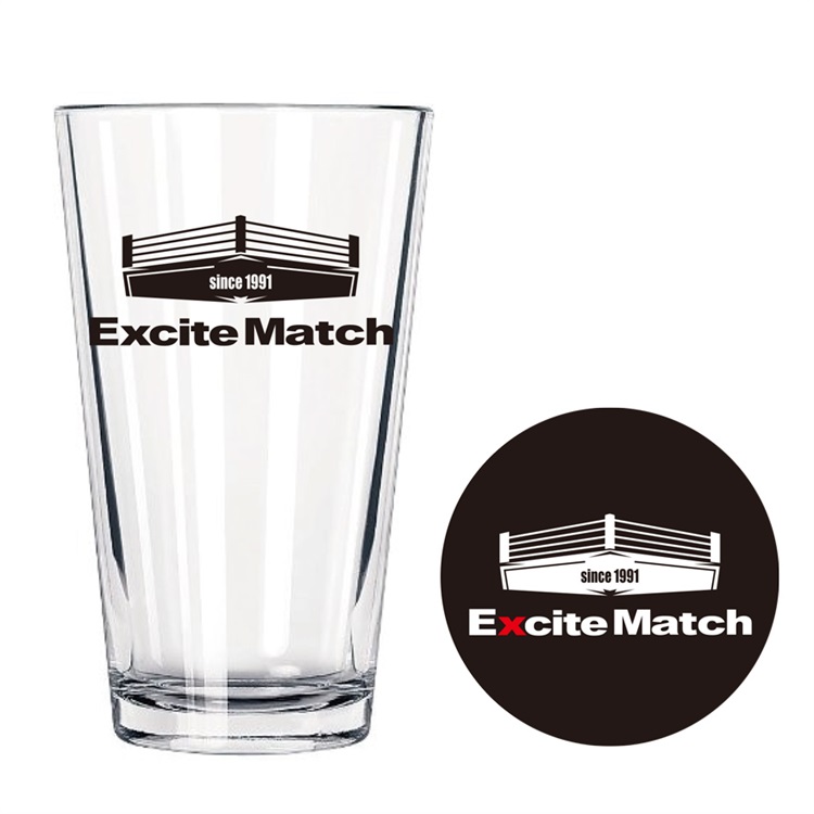 【ExciteMatch】エキサイトマッチ 1パイントグラス&ラバーコースター(FREE)