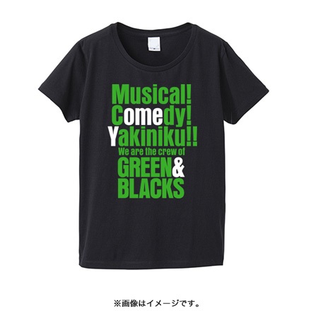 【WOWOW】GREEN&BLACKSオリジナルTシャツ　レディース　ブラック