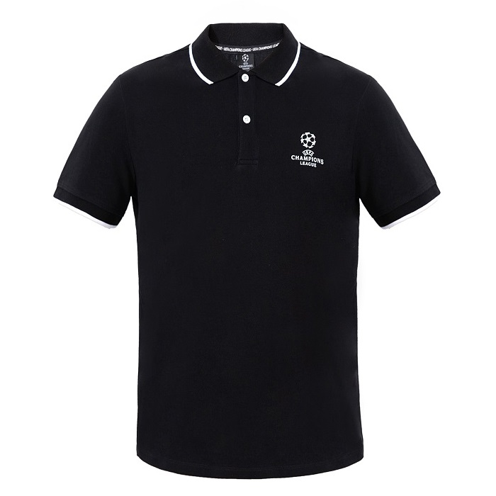 【サッカー／UEFAチャンピオンズリーグ】オフィシャル　ポロシャツ　ブラック*(XL)