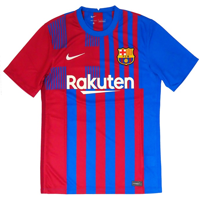 【サッカー／UEFAチャンピオンズリーグ】バルセロナ　2021-2022　ホーム　半袖　レプリカユニフォーム*(XL)