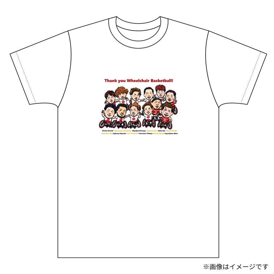 Wowowパラスポーツ応援 オリジナルtシャツa 車いすバスケ12選手イラスト Wowshop