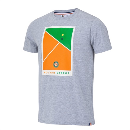 【全仏オープンテニス2022】Tシャツ　コート（グレー）(XXL)