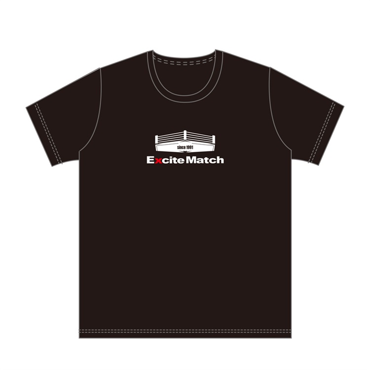 【ExciteMatch】エキサイトマッチ　リング　ドライTシャツ　BLACK(L)
