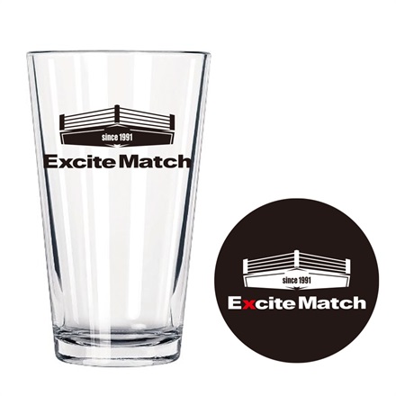 【ExciteMatch】エキサイトマッチ 1パイントグラス&ラバーコースター