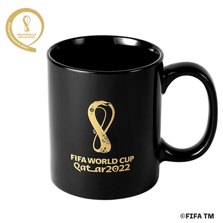 【サッカー／2022FIFAワールドカップ】マグカップ　黒*