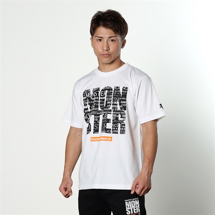 【NAOYA INOUE × ExciteMatch】MONSTER コットンTシャツ（スクエアロゴ）ホワイト(XL)