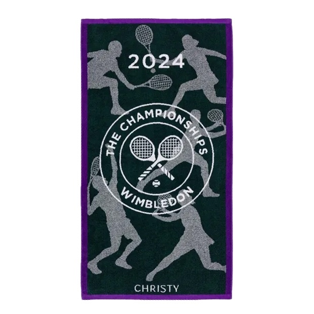 【テニス／ウィンブルドン2024】チャンピオンシップタオル（クラシックグリーン&パープル）(FREE)