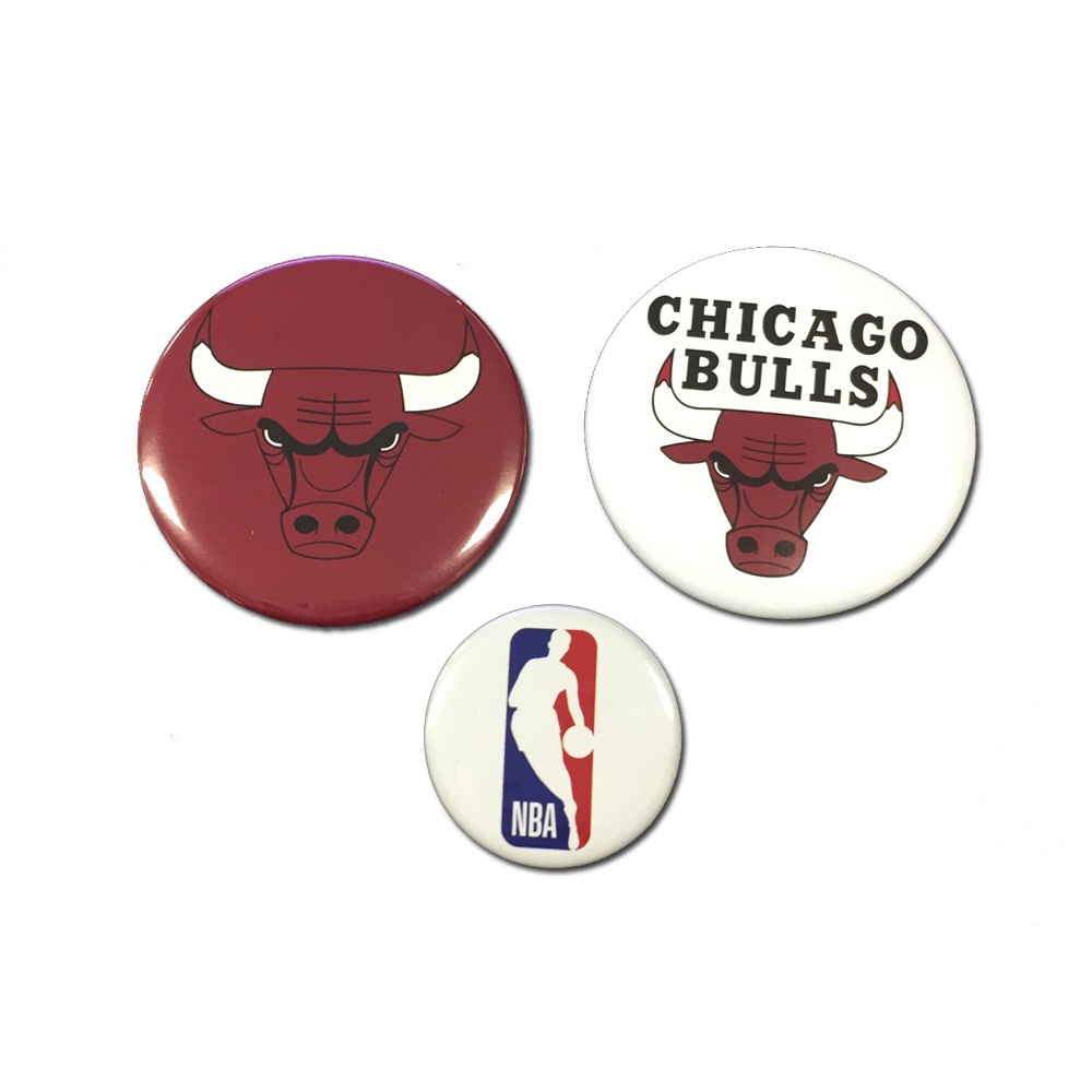 【NBA】シカゴ・ブルズ 缶バッジ ３個セット（BULLS）(FREE)