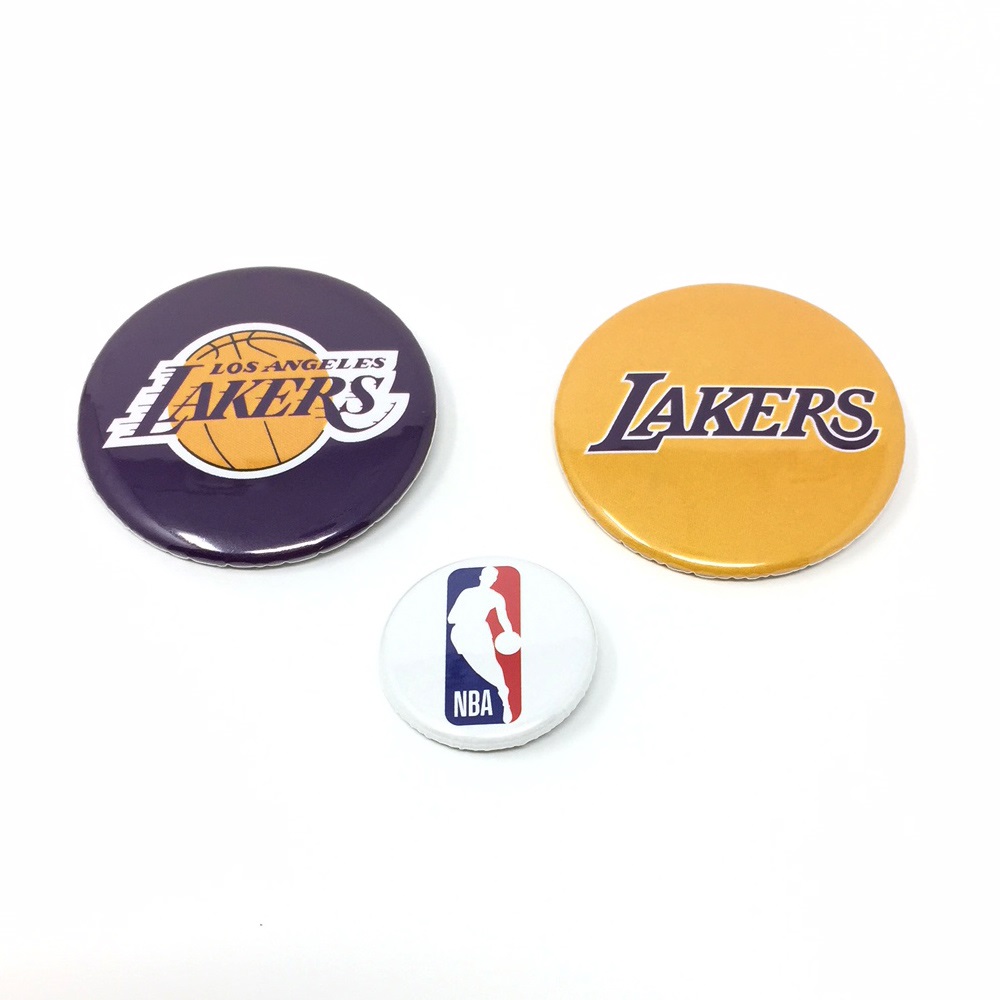 【NBA】ロサンゼルス・レイカーズ 缶バッジ ３個セット（LAKERS）(FREE)