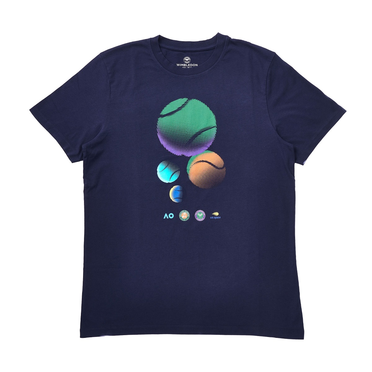 【ウィンブルドン2025】グランドスラム　ボール　プリントTシャツ（ネイビー）