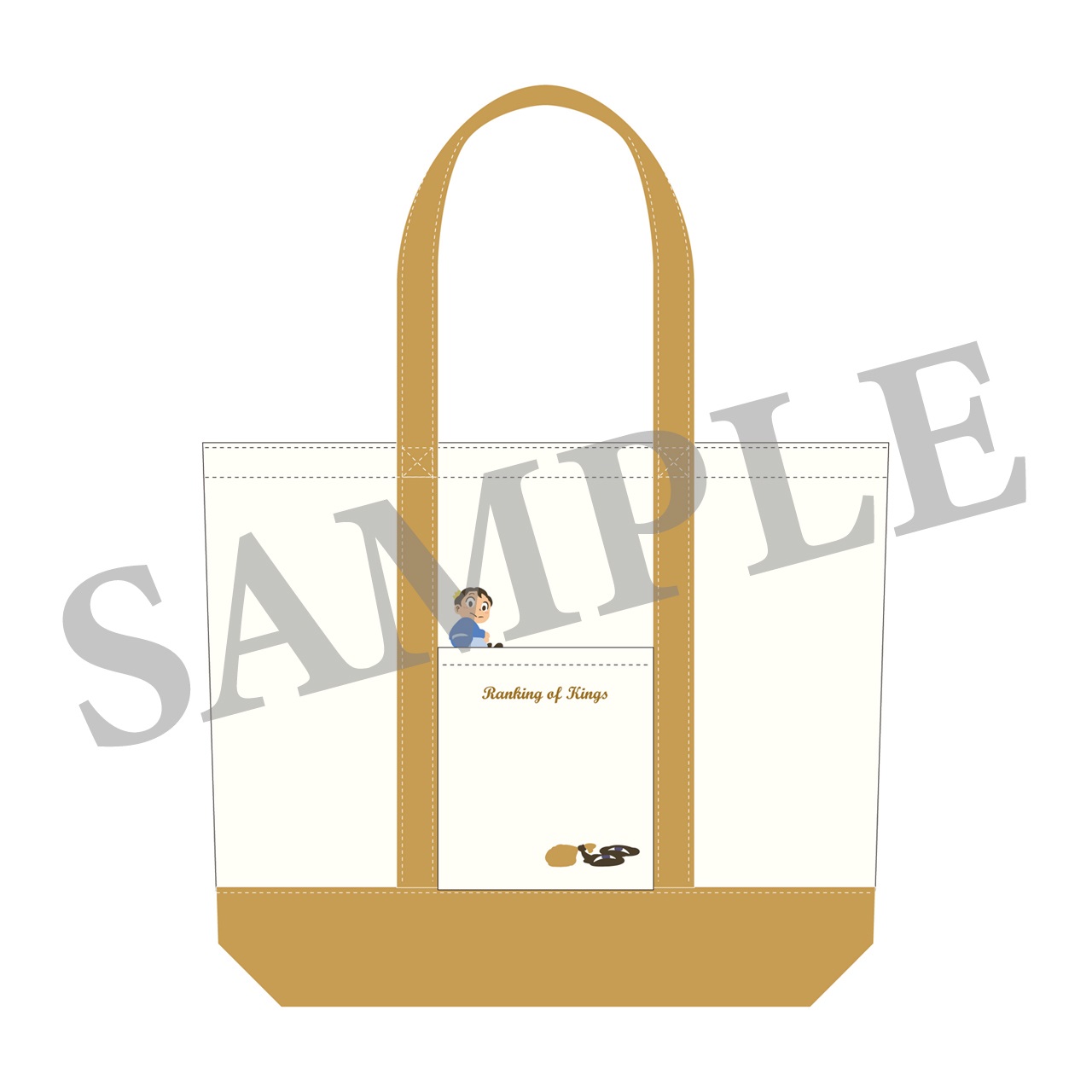 【アニメグッズ】王様ランキング　ポッジとカゲの刺繍入り大きいトートバッグ(FREE)