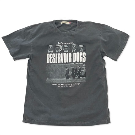 【映画／アパレル】レザボア・ドッグス「LET'S GO TO WORK」Tシャツ（チャコール）