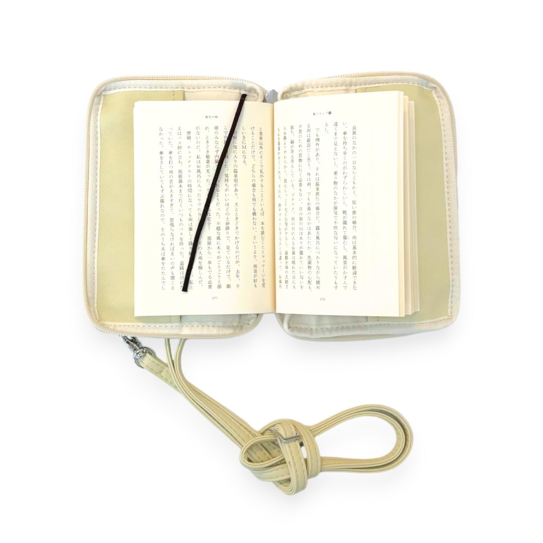 【ドラマと読書】読書グッズ　文庫判 読むしかできないブックショルダー [2way] （ナチュラルホワイト）