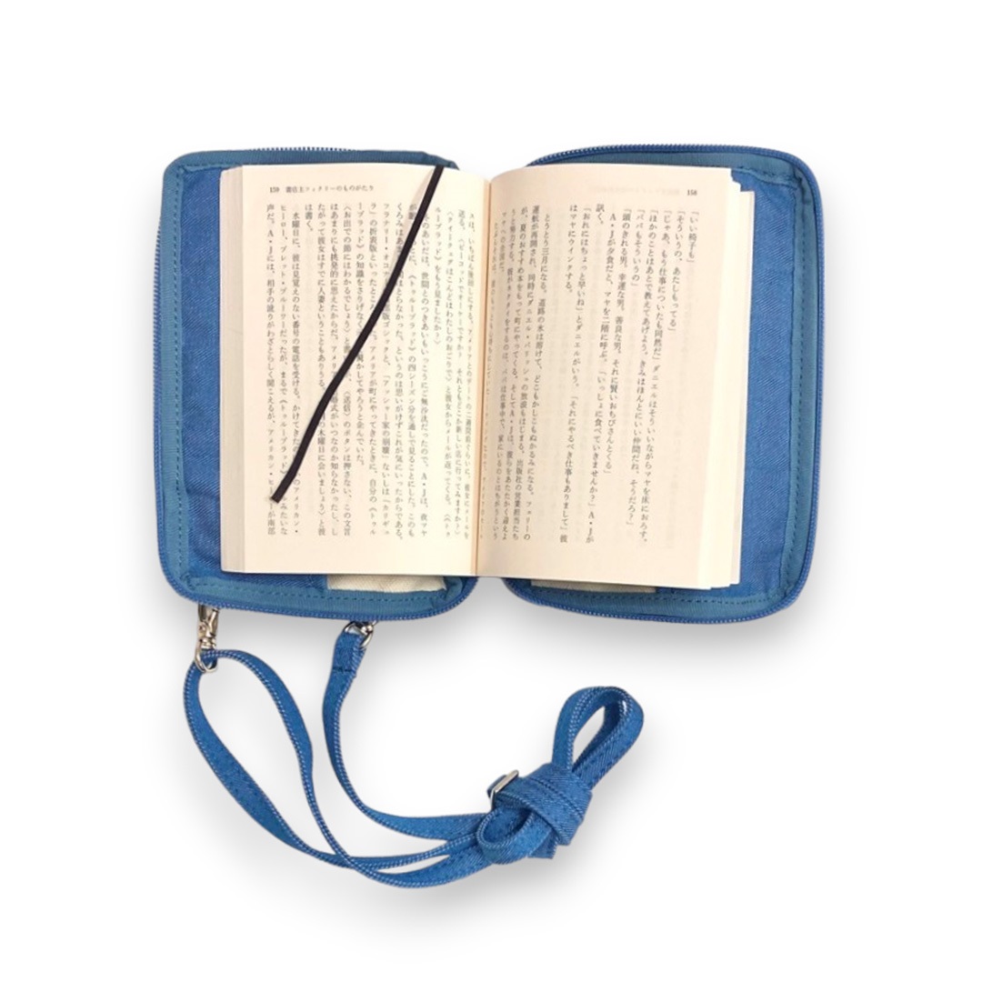 【ドラマと読書】読書グッズ　文庫判 読むしかできないブックショルダー [2way] （デニム・ブルー）