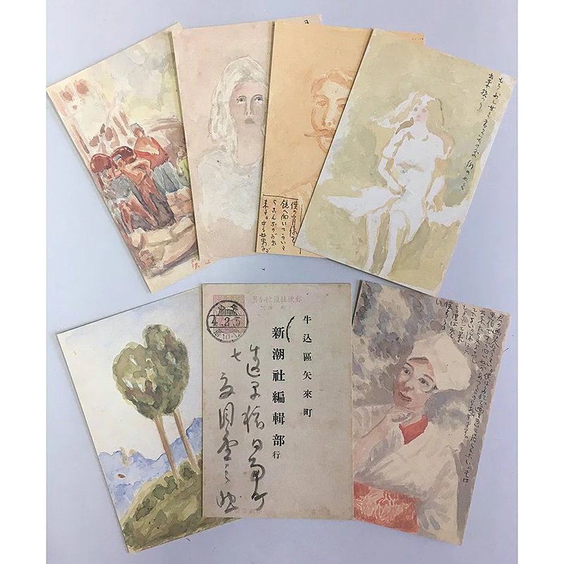 【ドラマと読書】文豪グッズ　夏目漱石　漱石絵はがきセット（6枚組）(FREE)