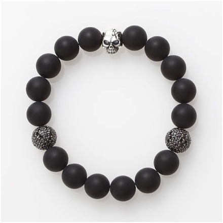 Skull × Onyx Bracelet(A) w/Black Pave