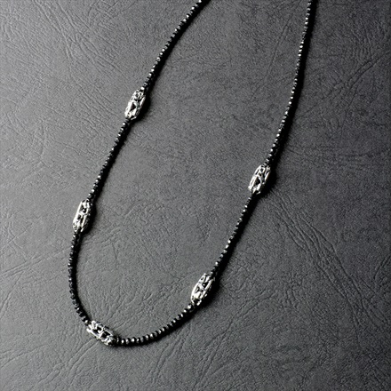 Black Spinel Necklace w/PJ Dagger SILVER×5