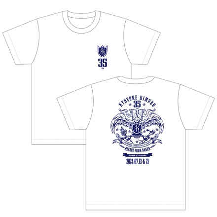 【DECADE from NAKED】35th "Double-headed Eagle" T-Shirt WHITE / NAVY（Sales period : 2024.6.3 10am）